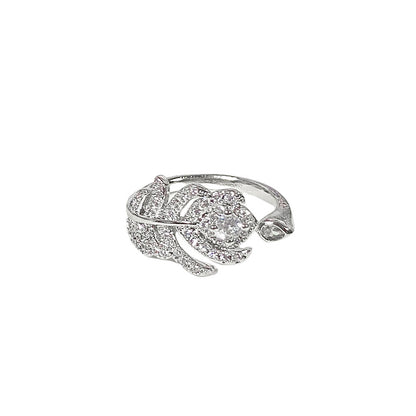 Women's Retro Full Diamond Wheat Irregular Open Fashion Rings