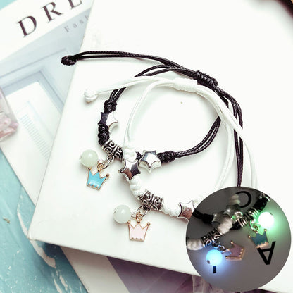 Personalized Luminous One Pair Of Lovers Bracelets