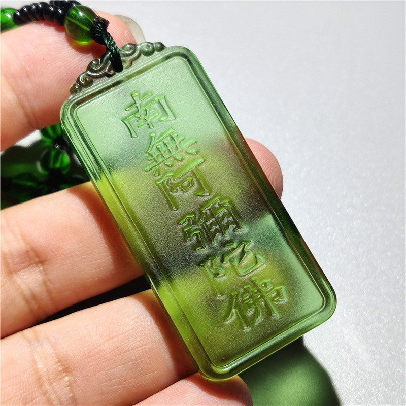 Women's & Men's Ornaments Glaze Yellow God Of Wealth Pendants