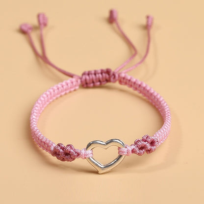 Peach Blossom Woven Hand Strap Simple Design Sweet Couple Bracelets