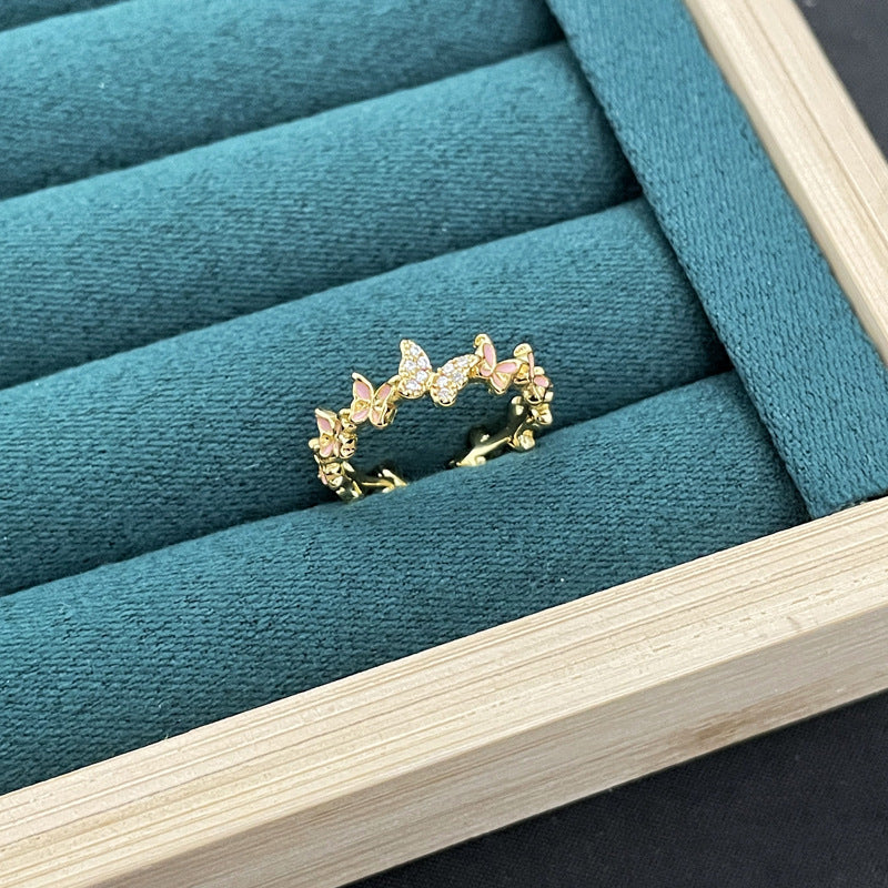 Butterfly Flower Female Design Fashion High Rings