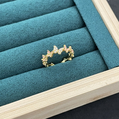 Butterfly Flower Female Design Fashion High Rings