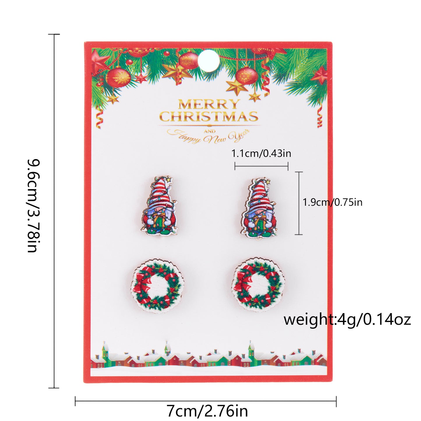 Women's Snowman Snowflake Combination Suit Wooden Cardboard Earrings