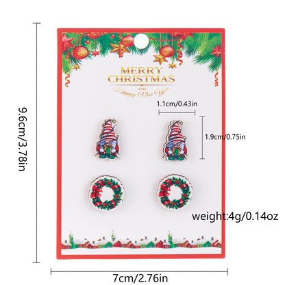 Women's Snowman Snowflake Combination Suit Wooden Cardboard Earrings