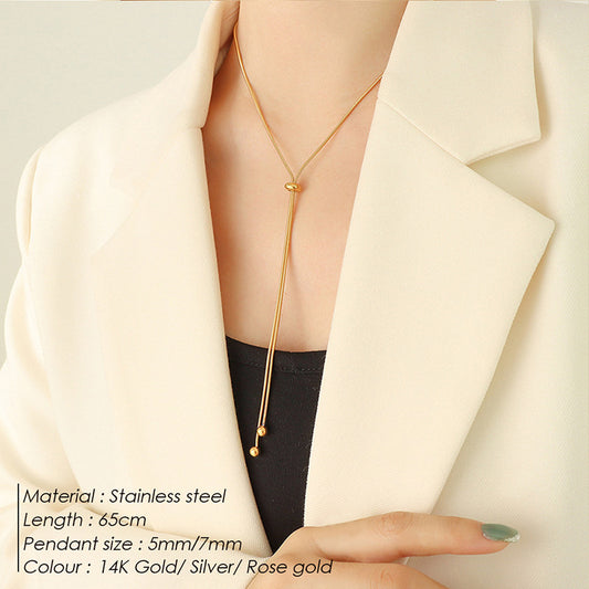 Snake Chain Simple Design Long Sweater Necklaces