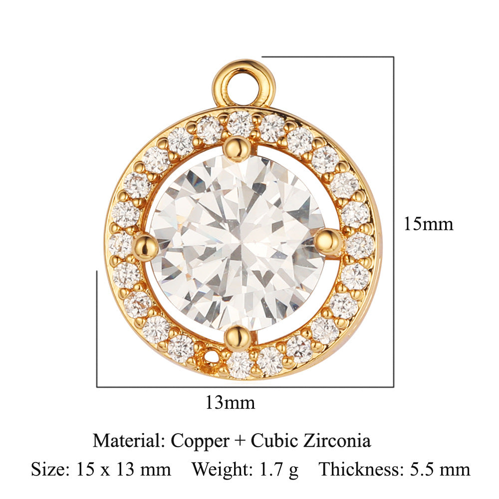 Drop Copper Zircon Square Ornament Accessories Pendants