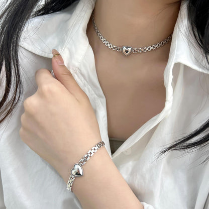Simple Personality Chain Heart Female Temperament Wild High Bracelets