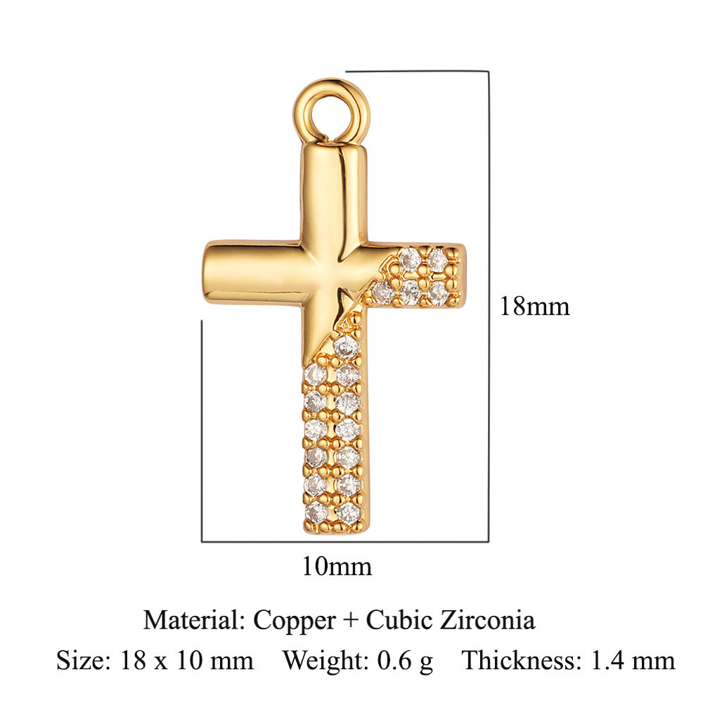 Copper Zircon Flower Angel Ornament Accessories Pendants