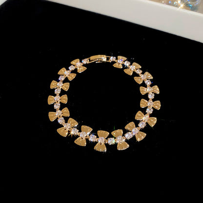 Women's High-grade Light Luxury Zircon Flower Fashion Chinese Valentine's Bracelets