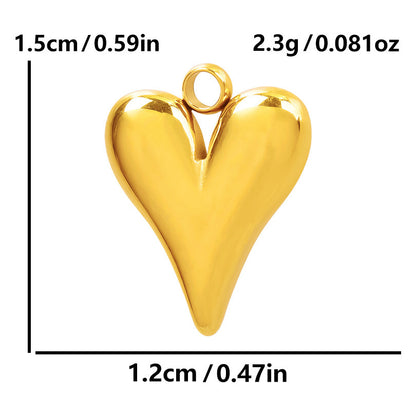 Stainless Steel Fashion Irregular Heart Golden Pendants