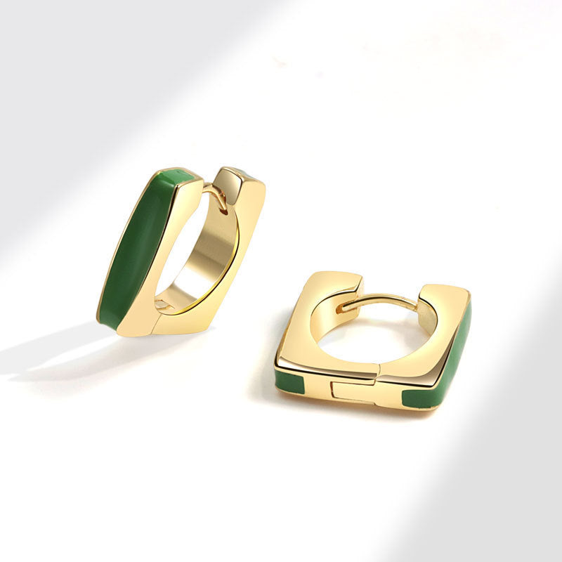 Dripping Square Niche Elegant Geometric Advanced Earrings