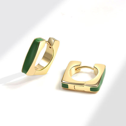 Dripping Square Niche Elegant Geometric Advanced Earrings