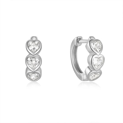 Diamond Ear Blue Zircon Female Temperament Earrings