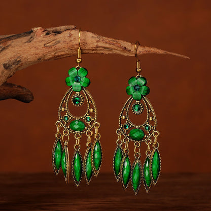 Ethnic Style Long Feather Temperamental Tassels Personality Earrings