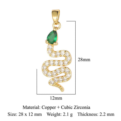 Unicorn Love Heart Color Zirconium Copper Pendants