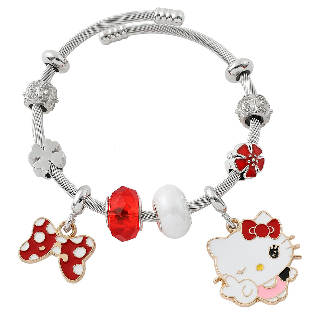 Anime Hello Kitty Clow Beaded Ornament Bracelets