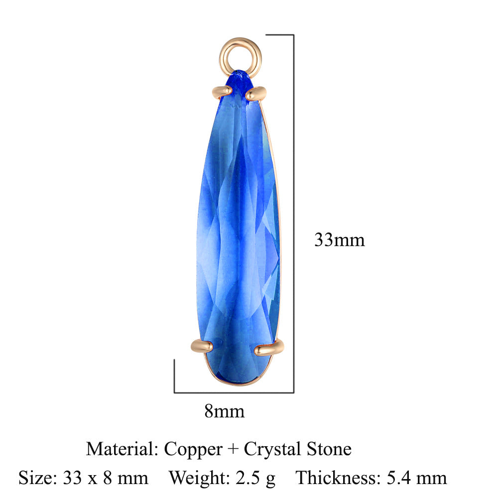 Copper Glass Crystal Geometric Round Ornament Pendants