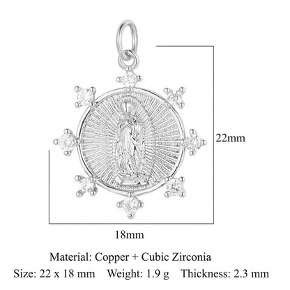 Virgin Angel Copper Zircon Cross Ornament Pendants