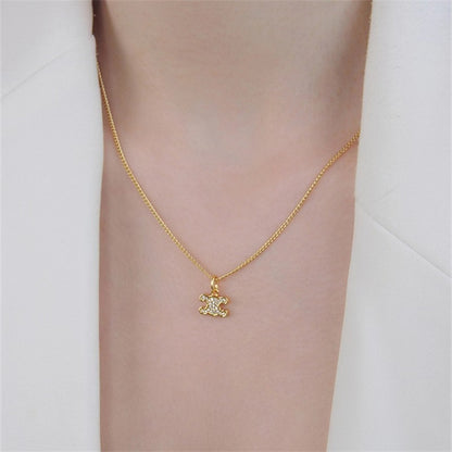 Sweet Flowers Zircon Star Moon Cross Necklaces