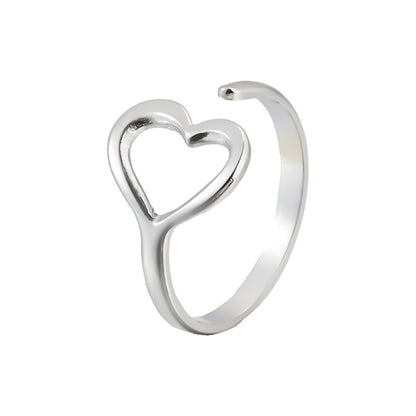 Female Love Heart-shaped Open Index Finger Light Luxury Rings