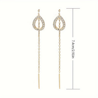 Fashion Temperamental Personalized Water Drops Tassel Long Earrings