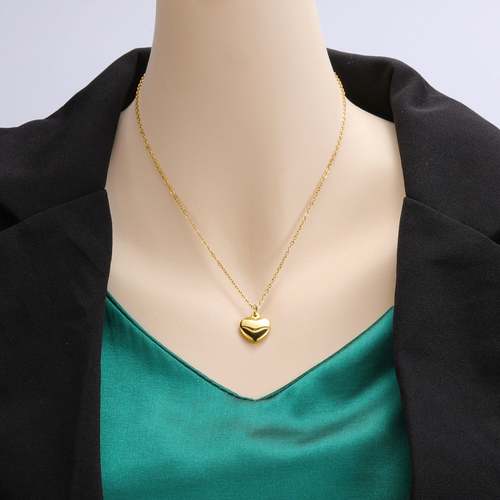 Women's Simple Heart Fashion Solid Cross Ornament Necklaces