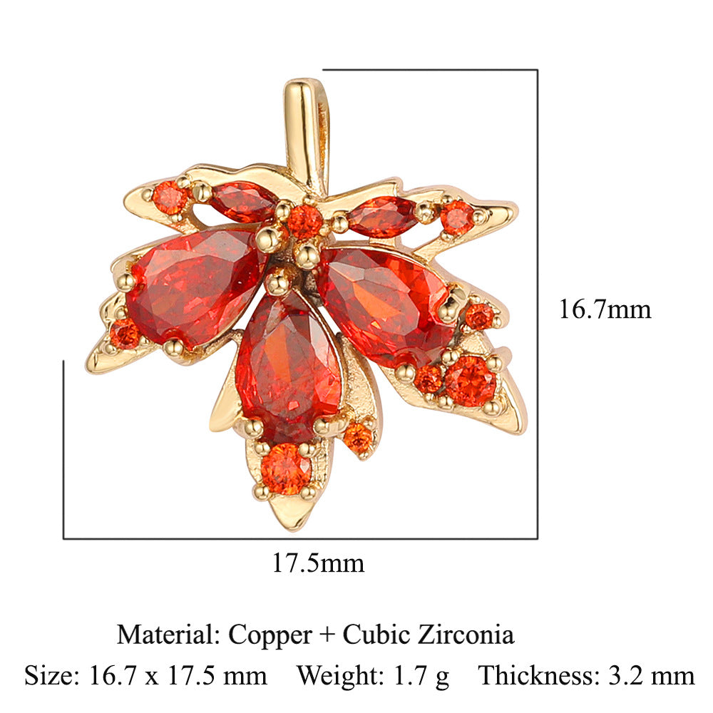 Luxury Color Zirconium Leaves Flower Four-leaf Clover Grape Cherry Necklaces