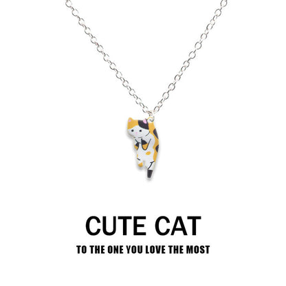 Creative Fashion Hanging Lazy Cartoon Cat Necklaces