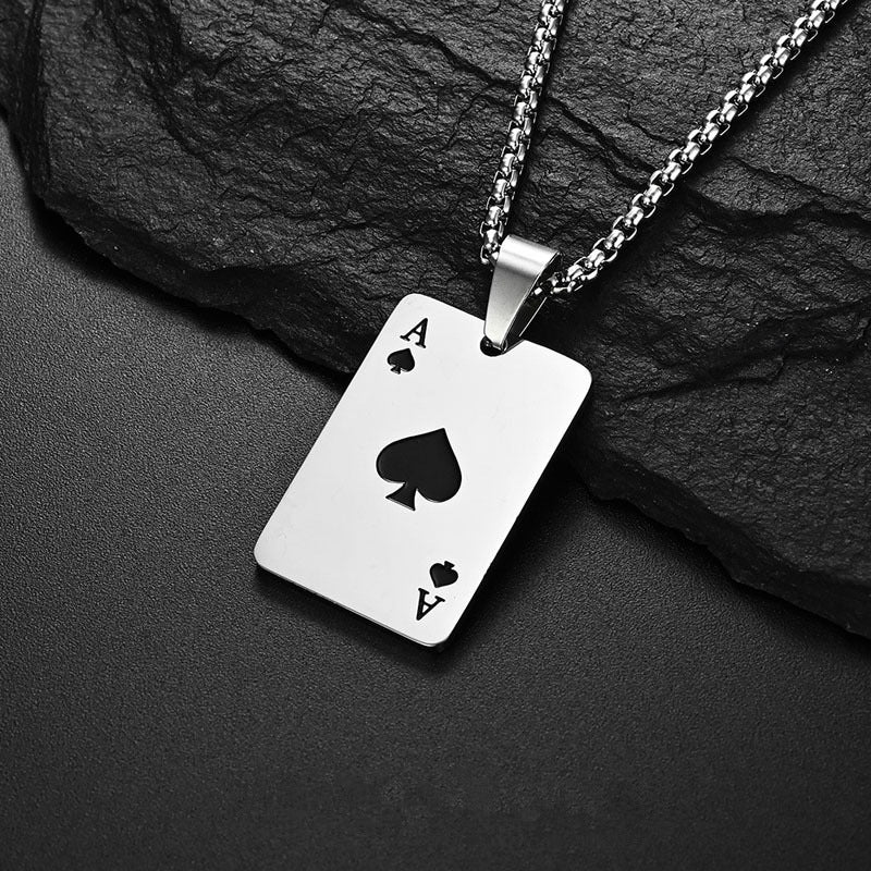 Women's & Men's Hop Niche Creative Poker Card Black Peach Red Pendants