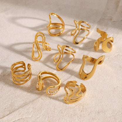 Ding Stainless Steel Gold Eye-catching High-grade Rings