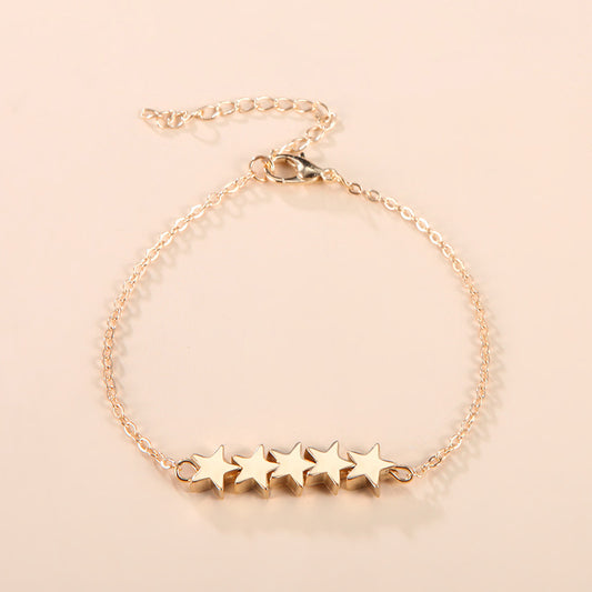 Women's Fashion Simple Alloy Five-pointed Star Cold Bracelets