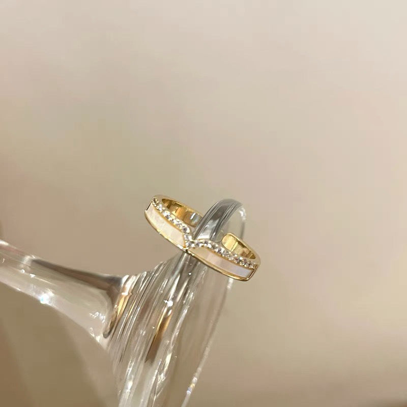 Simple Zircon Opening Adjustable Index Finger Light Rings