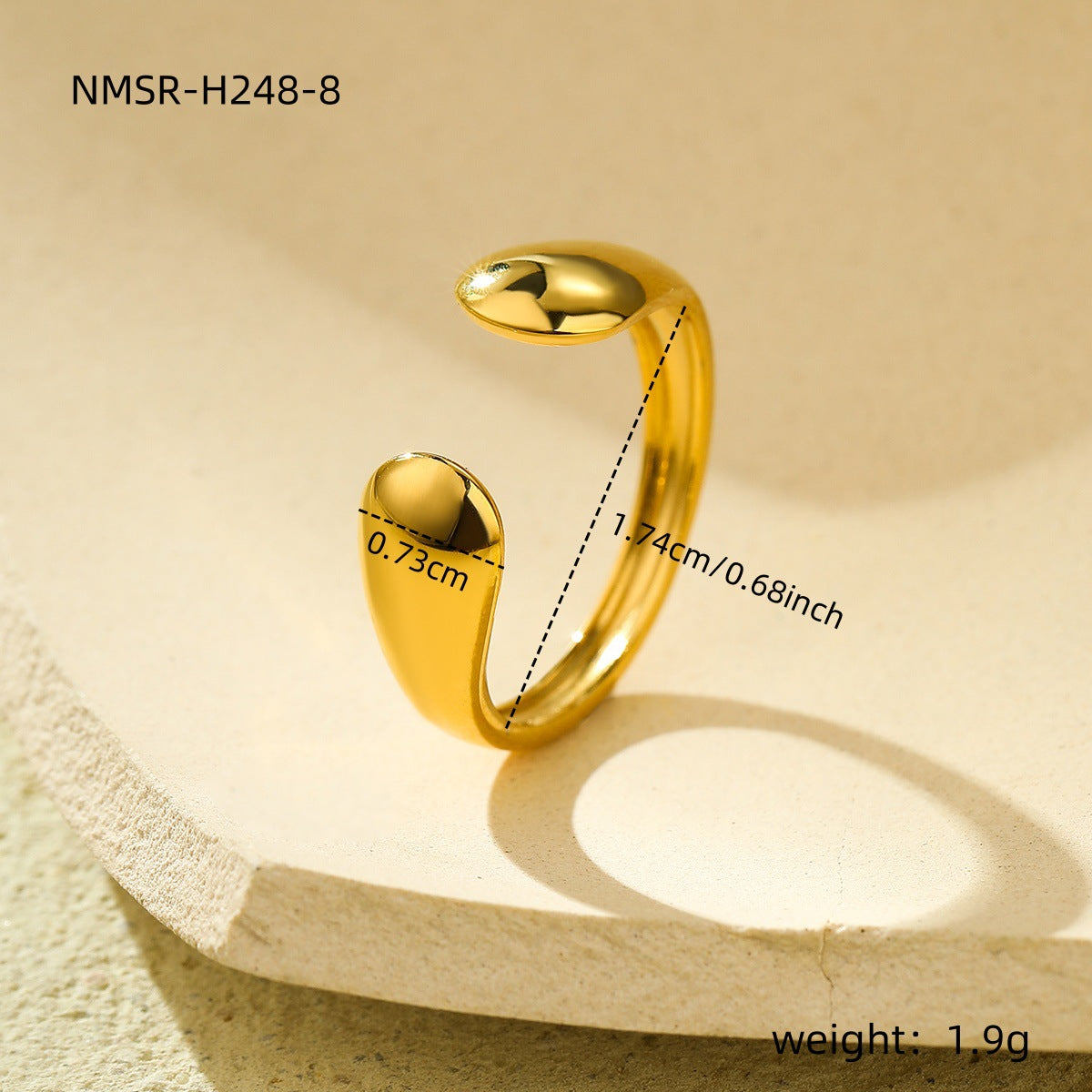 Gold Geometric Irregular Titanium Steel Versatile High-grade Rings