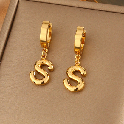 English Letter Ear Clip High Sense Earrings