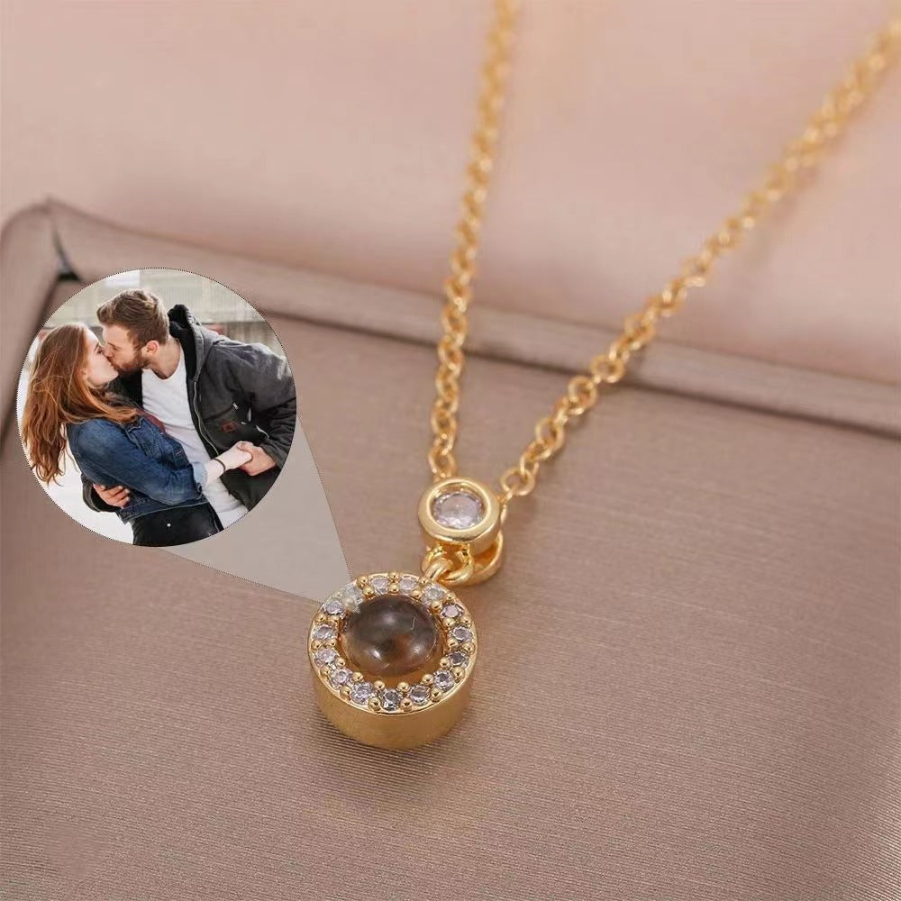 Women's & Men's Custom Projection Love You Valentine's Day Necklaces