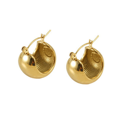 Electroplated Titanium Steel Spherical Female High Earrings