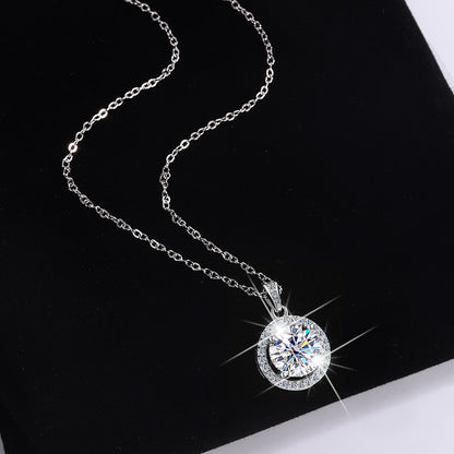 Women's Sterling Sier Round Bag Moissanite High-grade Pendants