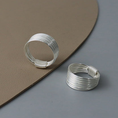 Winding Fine Silk Sterling Sier Simple Rings