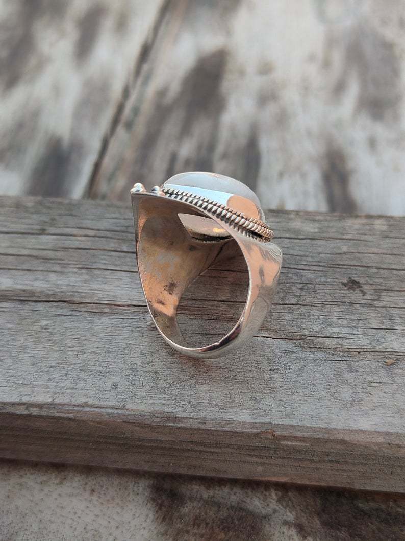 Strength Retro Moonstone Fashion Punk Style Rings