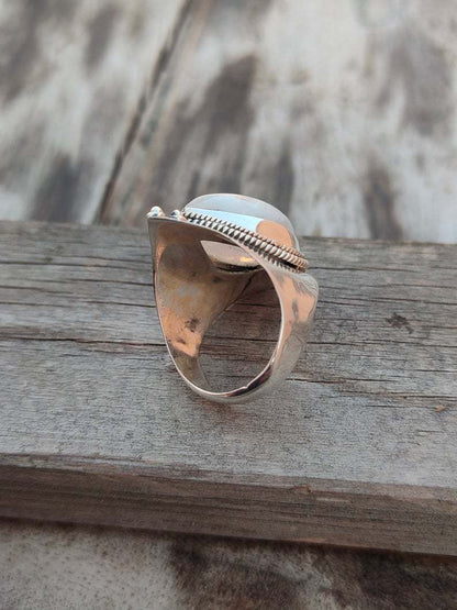 Strength Retro Moonstone Fashion Punk Style Rings