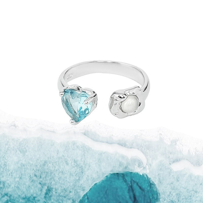 Opal Moonstone Colored Gems Zircon Pink Diamond Female Rings