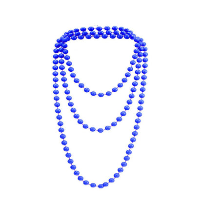 Women's Neon Color Pearl Party Dress Up Accessories String Necklaces