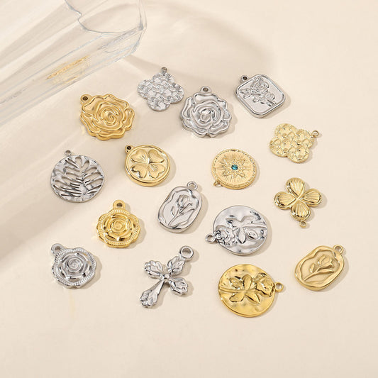 Mirror Polished Lucky Four-leaf Clover Stainless Pendants