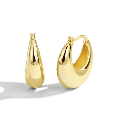 Women's Brass Gold-plated Simple Small Chubby Type Earrings