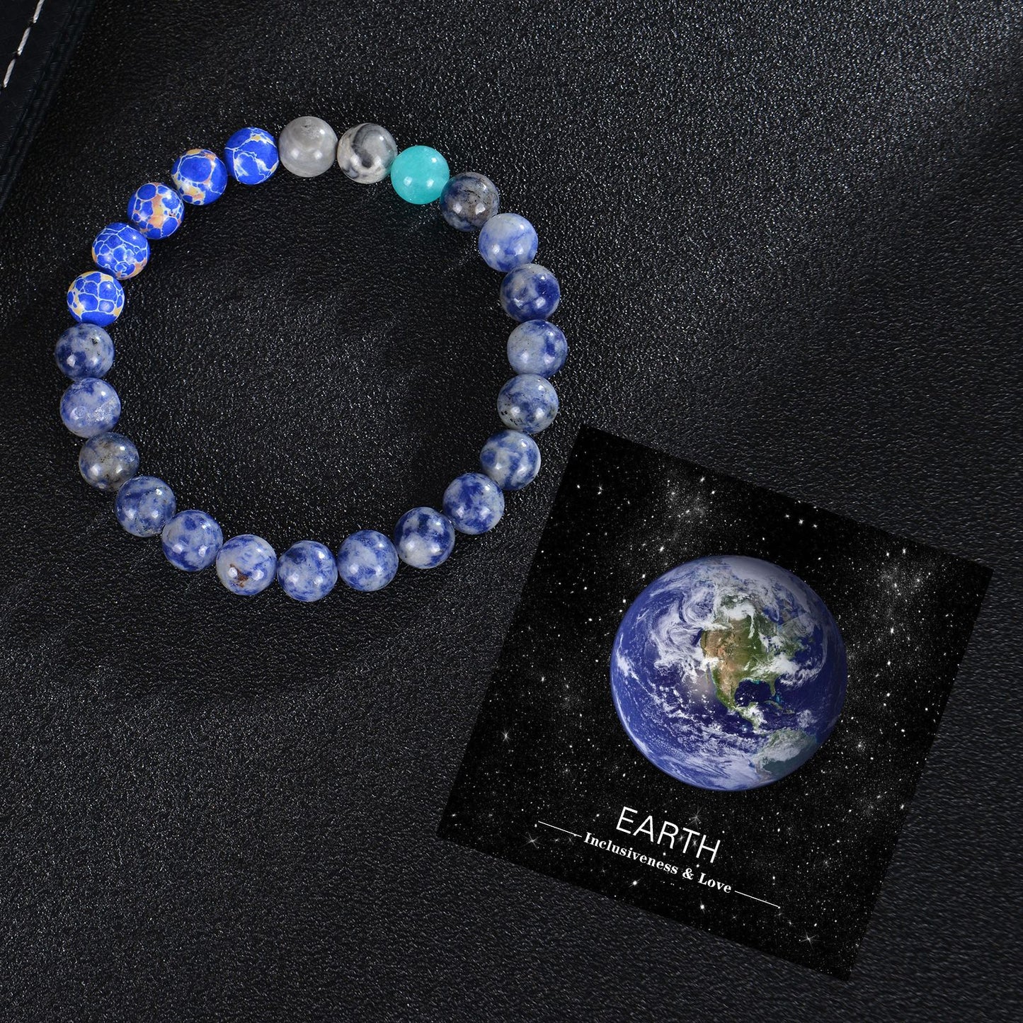 Women's & Men's Eight Planets Natural Stone Crystal Beaded Bracelets