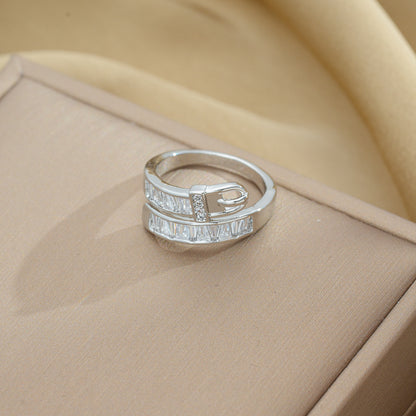 Creative Fashion Cool Personality Buckle Female Light Luxury Rings