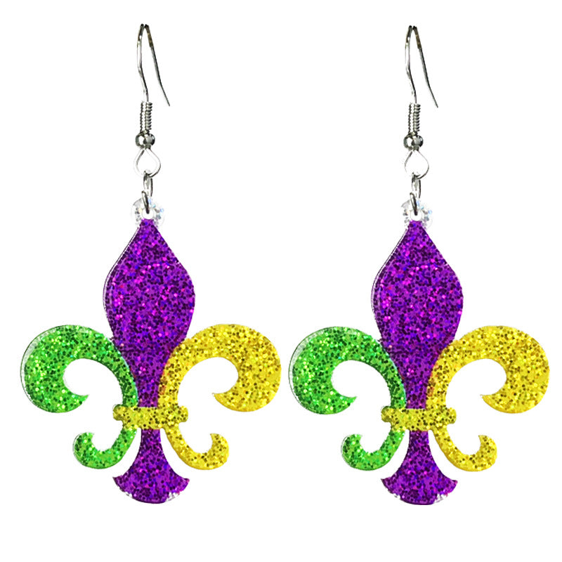 Carnival Shiny Acrylic Simple Party Parade Earrings