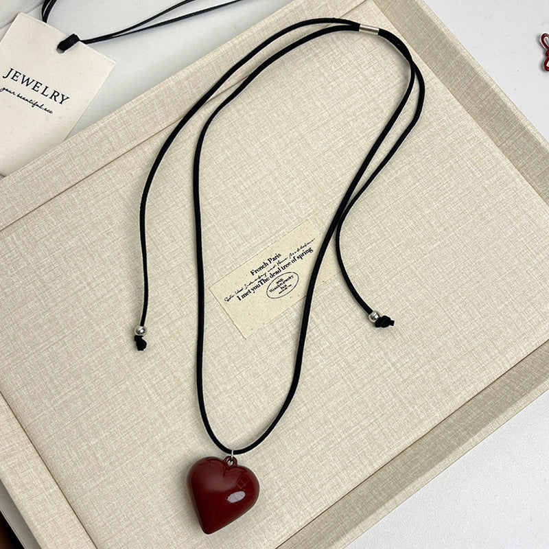 Women's Love Long Leather Rope Adjustable Sweater Necklaces