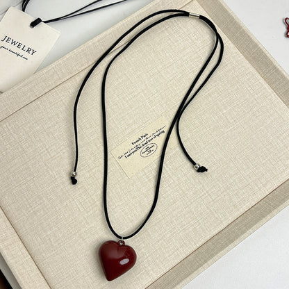 Women's Love Long Leather Rope Adjustable Sweater Necklaces