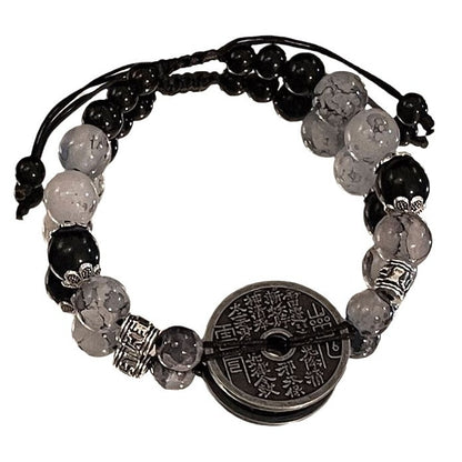 Men's Ink Mountain Ghost Money Niche Retro Natural Bracelets